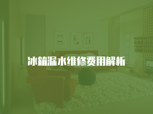 冰箱漏水維修費用解析