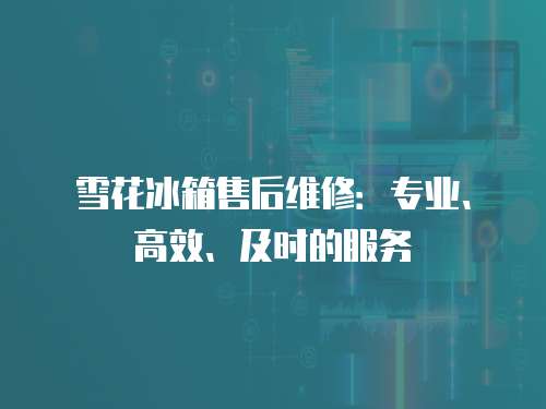 雪花冰箱售后維修：專業、高效、及時的服務