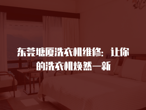 東莞塘廈洗衣機維修：讓你的洗衣機煥然一新