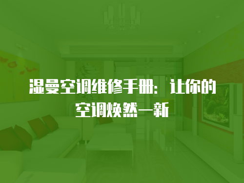 濕曼空調(diào)維修手冊：讓你的空調(diào)煥然一新