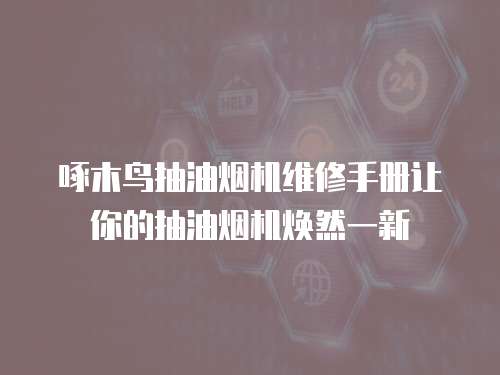 啄木鳥抽油煙機維修手冊讓你的抽油煙機煥然一新