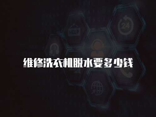維修洗衣機脫水要多少錢