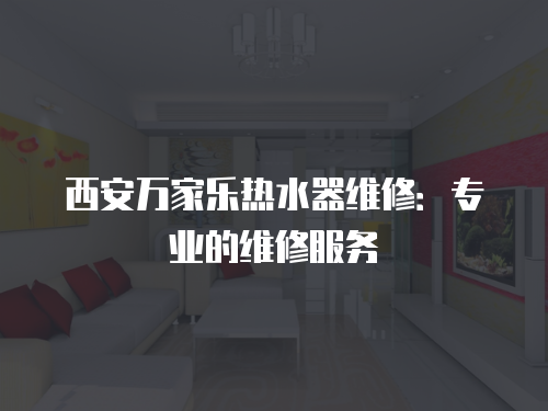 西安萬家樂熱水器維修：專業的維修服務