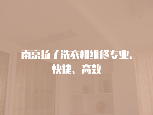 南京揚(yáng)子洗衣機(jī)維修專業(yè)、快捷、高效