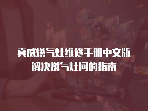 真威燃氣灶維修手冊中文版解決燃氣灶問的指南