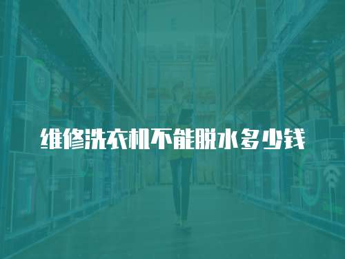 維修洗衣機不能脫水多少錢