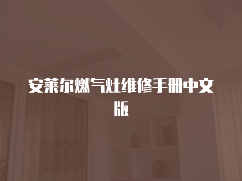 安萊爾燃氣灶維修手冊中文版