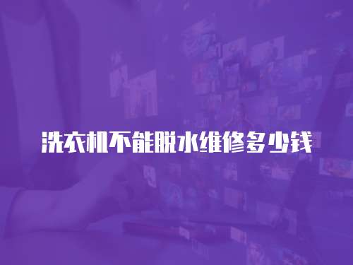 洗衣機不能脫水維修多少錢