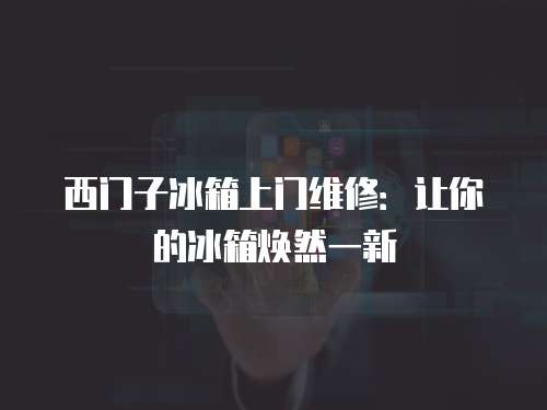 西門子冰箱上門維修：讓你的冰箱煥然一新