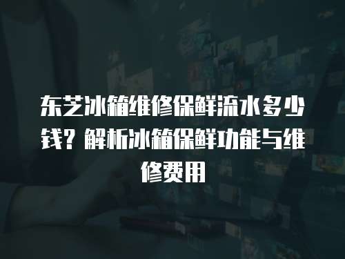 東芝冰箱維修保鮮流水多少錢？解析冰箱保鮮功能與維修費用