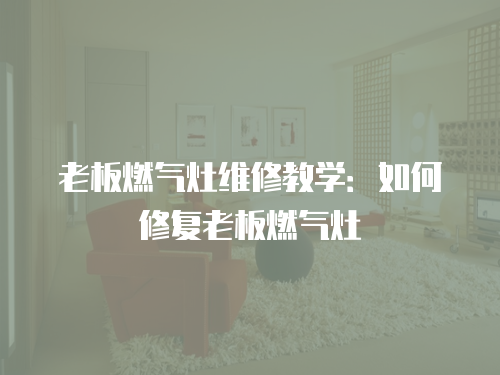 老板燃?xì)庠罹S修教學(xué)：如何修復(fù)老板燃?xì)庠? class=
