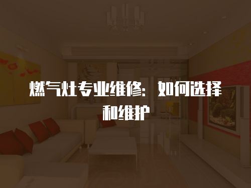 燃氣灶專業(yè)維修：如何選擇和維護