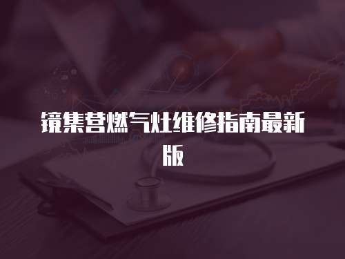 鏡集營燃氣灶維修指南最新版