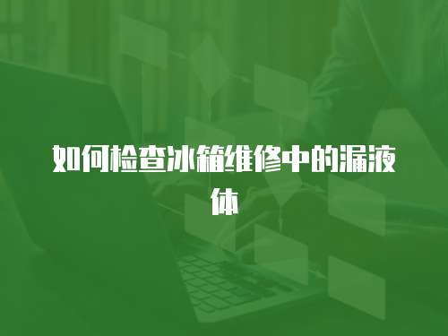 如何檢查冰箱維修中的漏液體