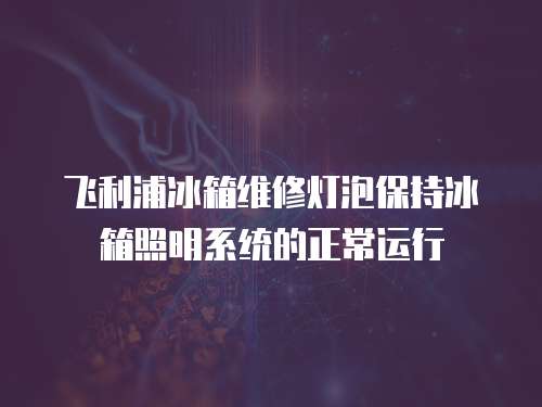 飛利浦冰箱維修燈泡保持冰箱照明系統(tǒng)的正常運行