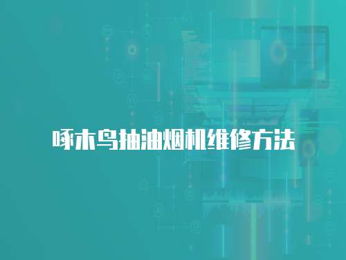 啄木鳥抽油煙機維修方法