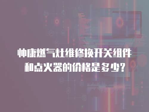 帥康燃氣灶維修換開關組件和點火器的價格是多少？