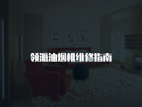 領(lǐng)派油煙機(jī)維修指南