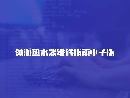 領(lǐng)派熱水器維修指南電子版