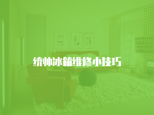 統帥冰箱維修小技巧