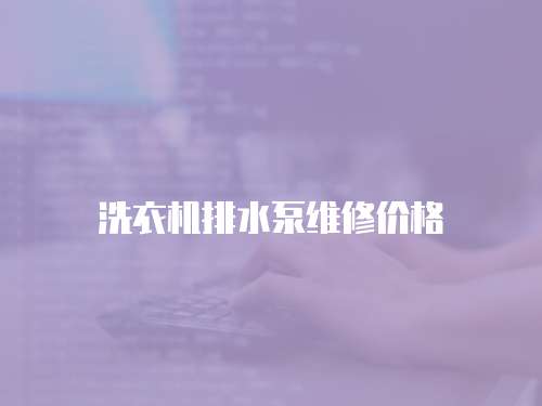 洗衣機排水泵維修價格