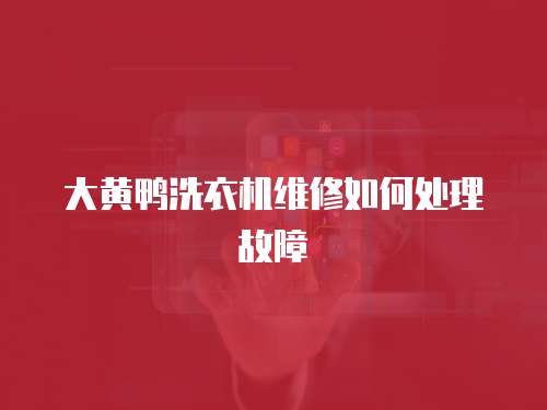 大黃鴨洗衣機維修如何處理故障