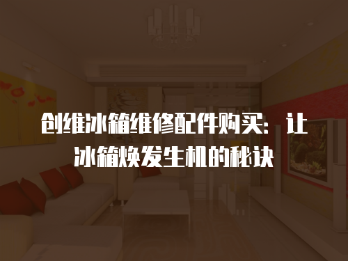 創(chuàng)維冰箱維修配件購(gòu)買：讓冰箱煥發(fā)生機(jī)的秘訣
