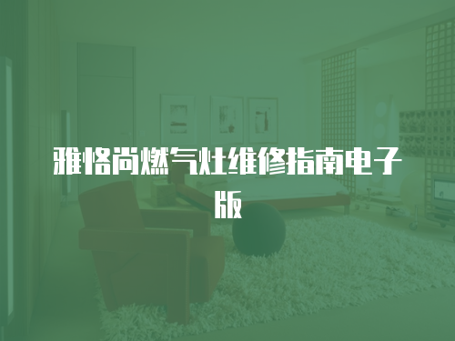 雅恪尚燃氣灶維修指南電子版