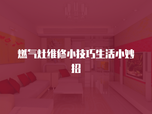 燃?xì)庠罹S修小技巧生活小妙招