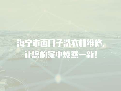 海寧市西門子洗衣機維修，讓您的家電煥然一新！
