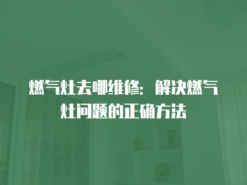 燃?xì)庠钊ツ木S修：解決燃?xì)庠顔?wèn)題的正確方法