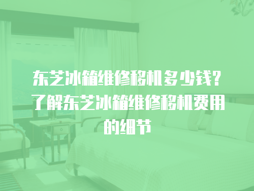 東芝冰箱維修移機多少錢？了解東芝冰箱維修移機費用的細節