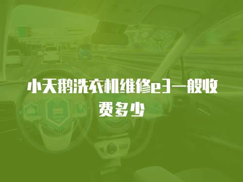 小天鵝洗衣機維修e3一般收費多少