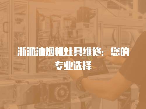 浙派油煙機灶具維修：您的專業選擇