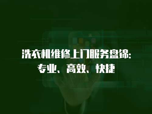 洗衣機維修上門服務盤錦：專業、高效、快捷