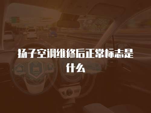 揚子空調維修后正常標志是什么