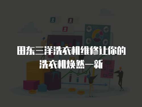 田東三洋洗衣機維修讓你的洗衣機煥然一新