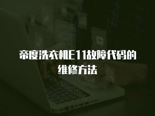 帝度洗衣機(jī)E11故障代碼的維修方法