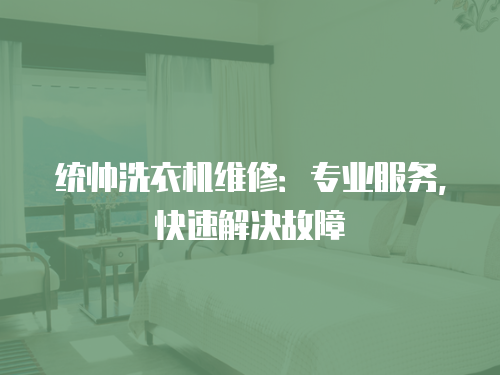 統(tǒng)帥洗衣機(jī)維修：專業(yè)服務(wù)，快速解決故障