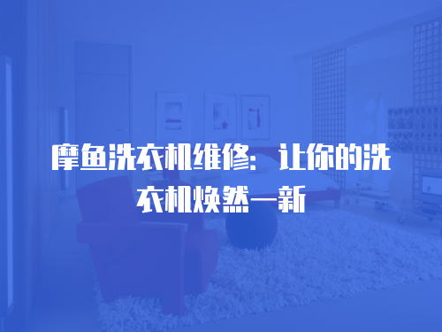 摩魚洗衣機維修：讓你的洗衣機煥然一新