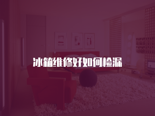冰箱維修好如何檢漏