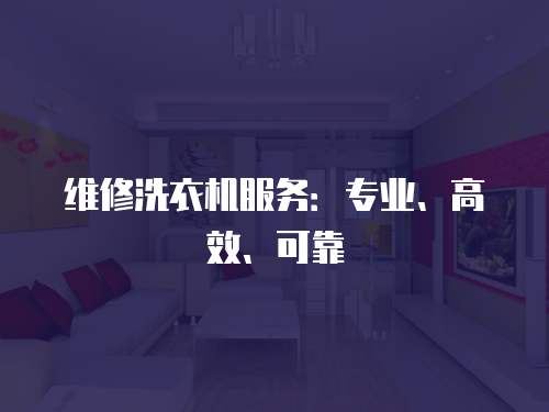 維修洗衣機服務：專業、高效、可靠