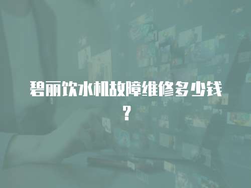 碧麗飲水機故障維修多少錢？