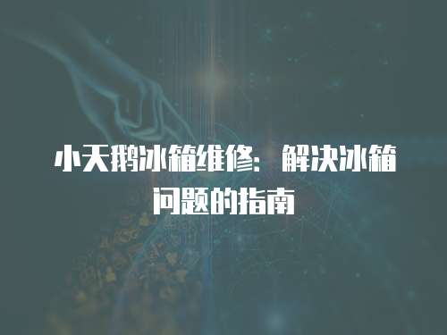 小天鵝冰箱維修：解決冰箱問題的指南