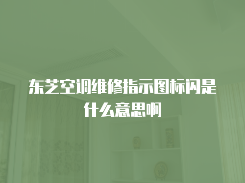 東芝空調維修指示圖標閃是什么意思啊