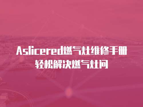 Aslicered燃?xì)庠罹S修手冊輕松解決燃?xì)庠顔? class=