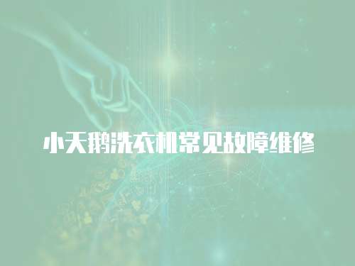 小天鵝洗衣機(jī)常見故障維修