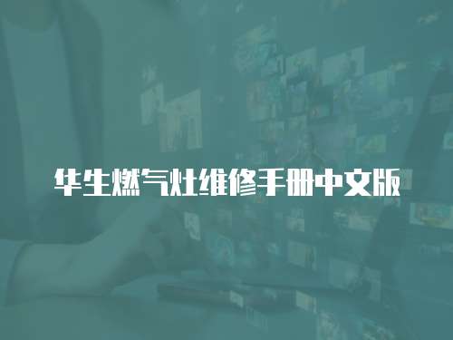 華生燃氣灶維修手冊中文版