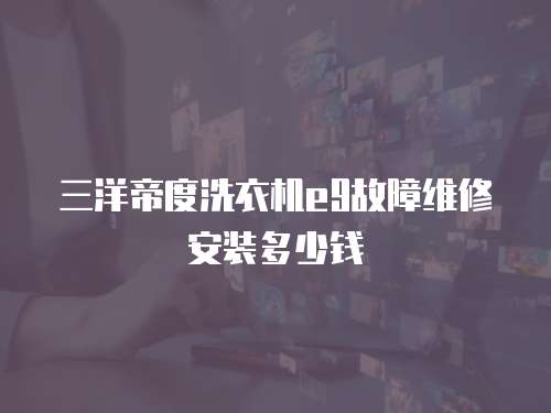 三洋帝度洗衣機e9故障維修安裝多少錢