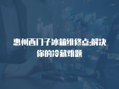 惠州西門子冰箱維修點(diǎn):解決你的冷藏難題